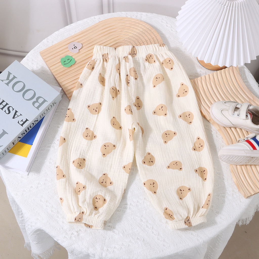 Mới Bán Chạy Phong Cách Bé Trai Bé Gái Trẻ Em Sợi Cotton Rời Chống Muỗi Quần Legging Thường Ngày Quần 7IK4