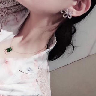 Bông Tai Hình Hoa Năm Cánh Đính Đá Đơn Giản Thanh Lịch Hợp Thời Trang