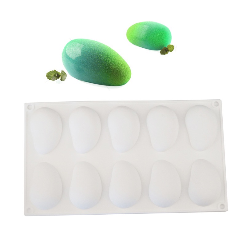 Khuôn silicone 10 Ngăn Tạo Hình Quả Xoài Trang Trí Bánh Kem / Xà Phòng