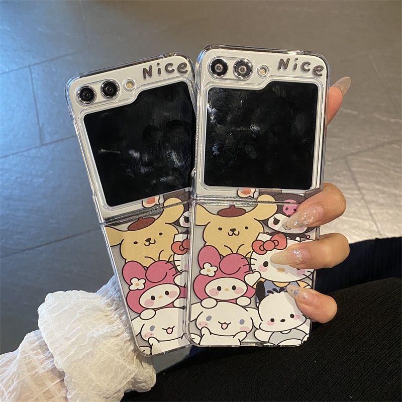 Dễ Thương Ốp Điện Thoại pc Cứng Nhám Trong Suốt Chống Sốc Hoạt Hình Cho samsung galaxy z flip 5 z flip 4 z flip 3 flip5