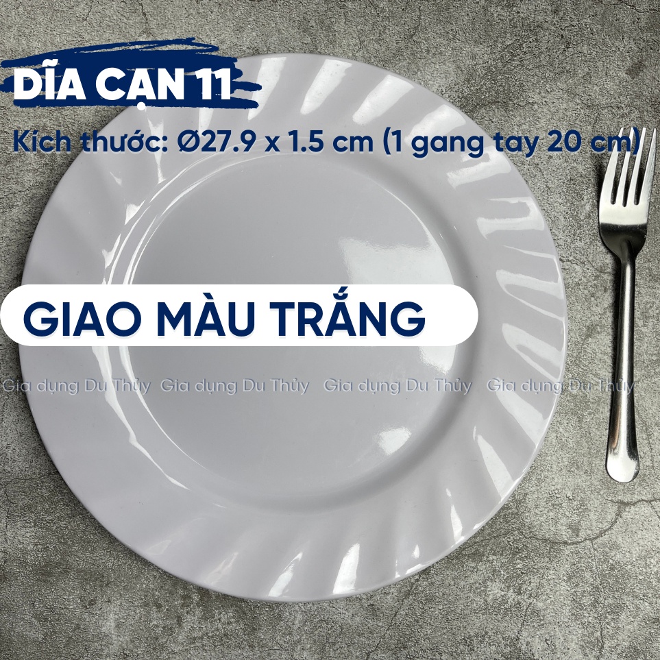 Dĩa Nhựa Melamine Tròn Cạn, Dĩa Cơm Sườn Màu Trắng, Vàng, Xanh Chất ...