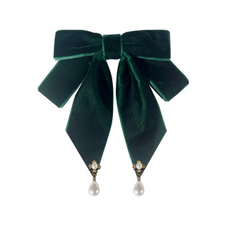 Cài Áo Hình Nơ Đính Ngọc Trai Giả Phong Cách vintage Thanh Lịch Dành Cho Nữ