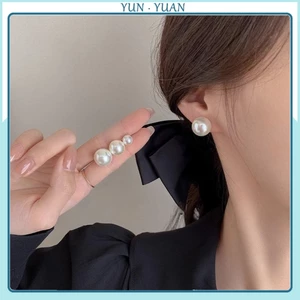 Bông Tai Ngọc Trai Tròn Thời Trang Không Gây Dị Ứng Phong Cách Hàn Quốc Dành Cho Nữ