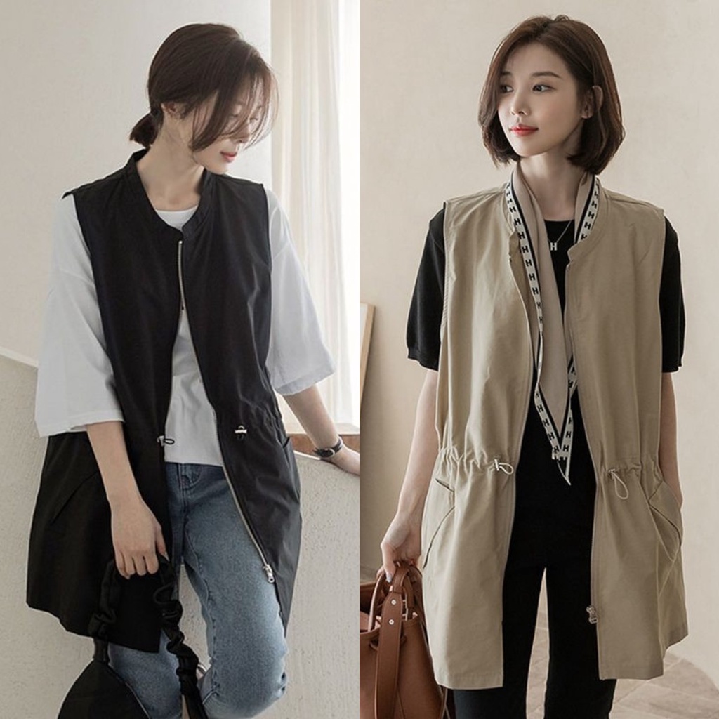 Plus Size Áo Vest Nữ Thường Ngày Mới Dây Rút Phối Ren Đa Năng Và Phong Cách Rời