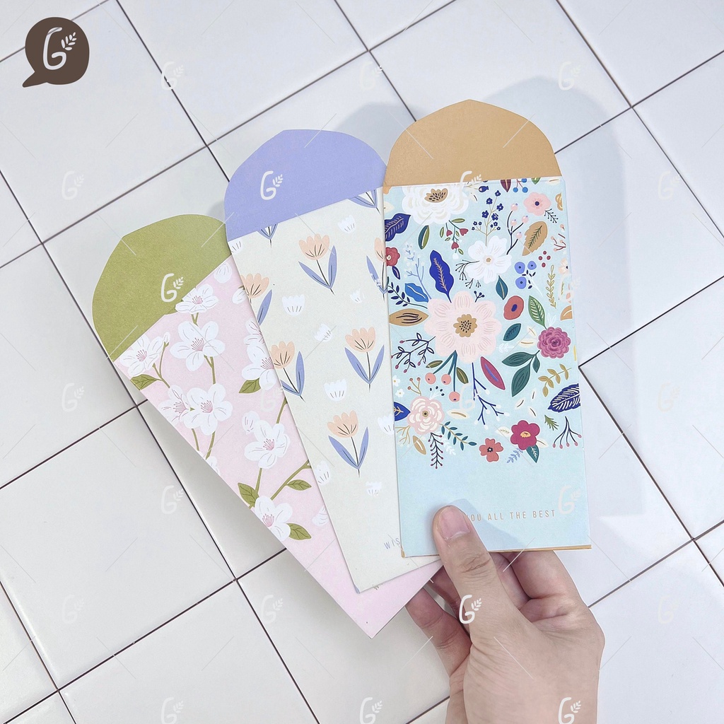 Bao lì xì tết 2025 Gác Xép chất liệu Kraft Nhật nhập khẩu hoa văn họa tiết vintage - Mã GX030
