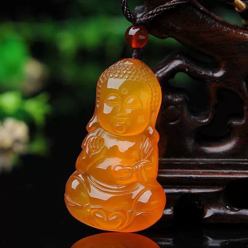 Mặt Dây Chuyền Hình Phật Bằng Đá Mã Não Thời Trang Cho Nam Và Nữ