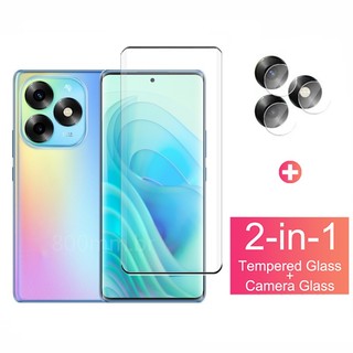 Dành Cho Itel S23 Plus Full Cover Kính Cường Lực Bảo Vệ Màn Hình Cho Itel S23 Plus S24 S23 + RS4 A60 A60s A70 Vision 3 Kính Cong Phim Và Bảo Vệ Camera