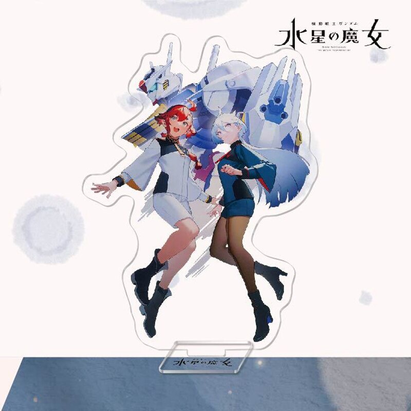 Mô hình Standee New Mobile Suit Gundam The Witch From Mercury để bàn tượng nhựa acrylic trong suốt Phụ kiện trang trí