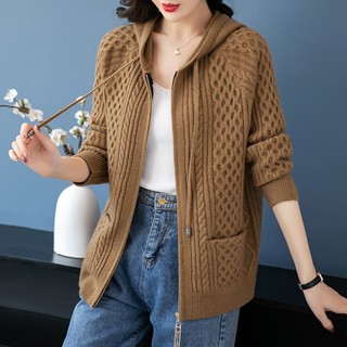 Áo Khoác cardigan Dệt Kim Dáng Rộng Thời Trang Thu Đông Cho Nữ