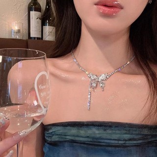Dây Chuyền Kim Loại Mặt Hình Bướm Đính Đá Phong Cách Âu Mỹ Sang Trọng