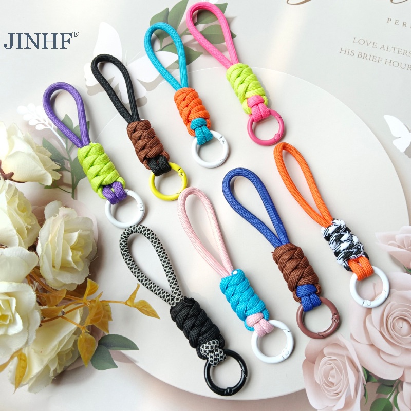 JINHF Sáng Tạo Dây Móc Khóa Cho Ốp Lưng Điện Thoại Nữ Chống Mất Nút Dây Dây Đeo Chìa Khóa Xe Ô Tô Tự Làm Phụ Kiện Móc Khóa Thời Trang HOT