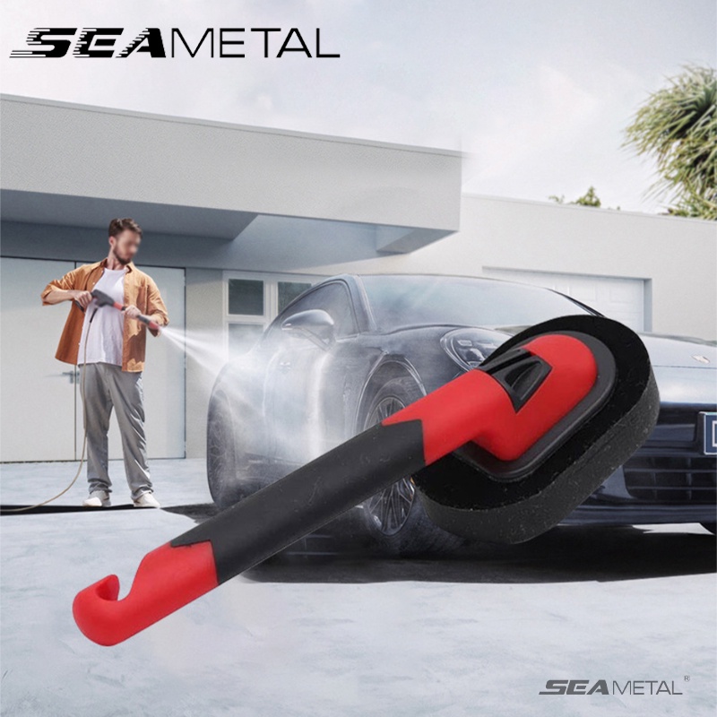 mút đánh bóng xe SEAMETAL 1PC  Bàn Chải Đánh Bóng Bánh Xe Hơi Cán Dài Chống Trượt Tiện Dụng