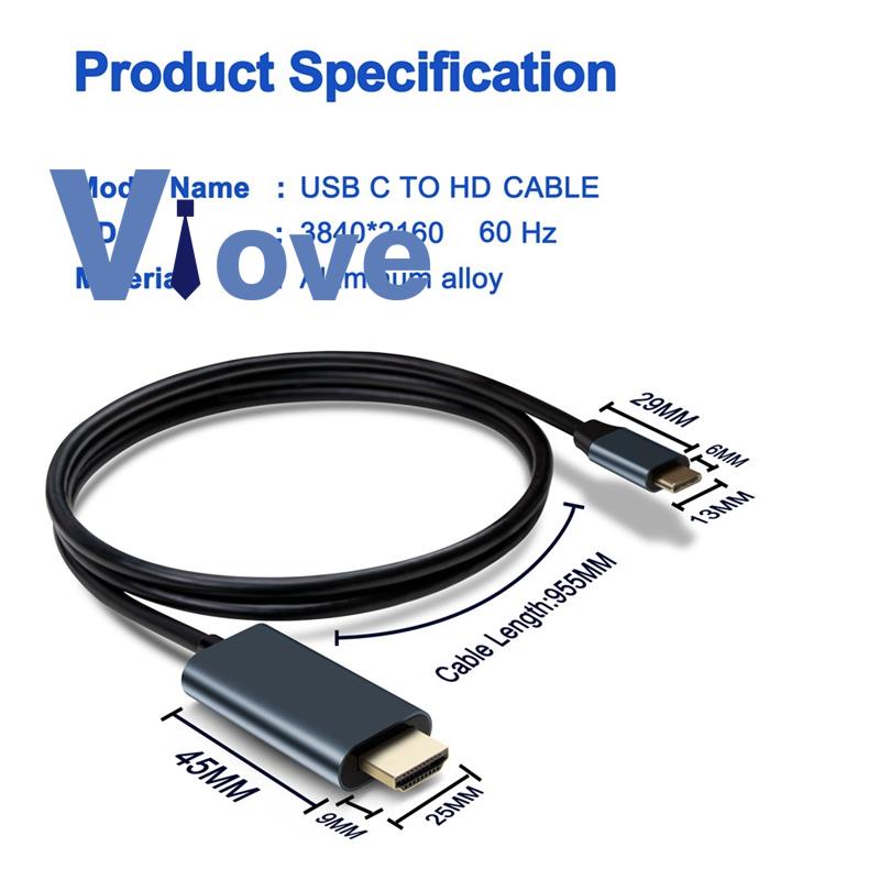 Cáp Chuyển Đổi usb c Sang hdmi 4k 60hz 3 Tương Thích Với Điện Thoại android / macbook / chromebook / Vtc