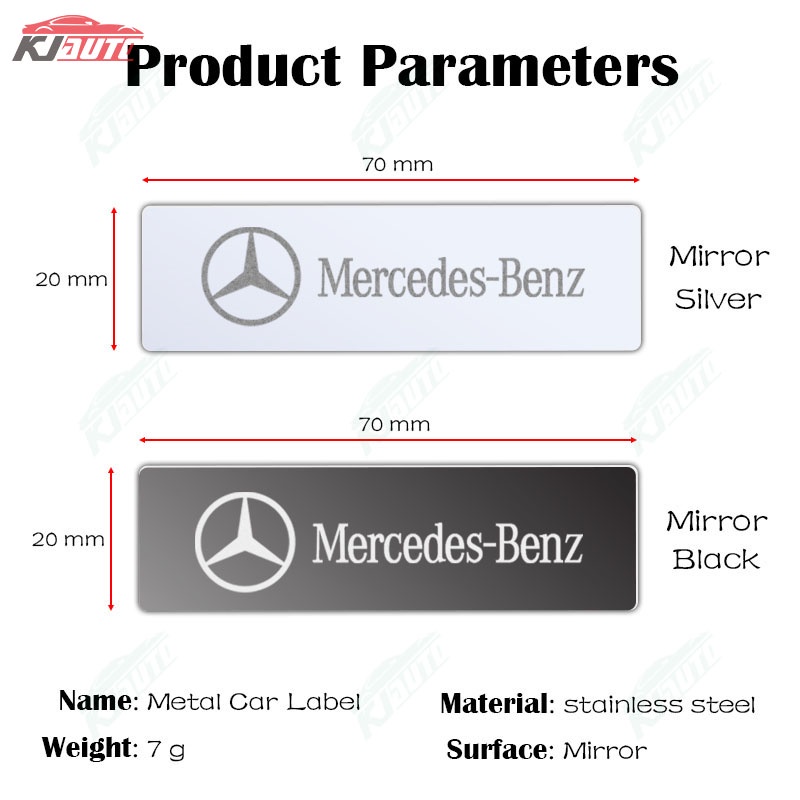 Nhãn dán logo 3D kim loại trang trí gương chiếu hậu xe hơi Mercedes Benz AMG/GLC