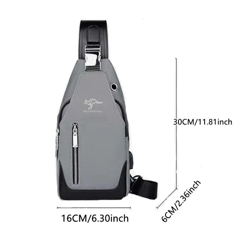 HOBBYIN Túi xách nam HOBBYIN, Túi đeo vai hợp thời trang sạc USB chống bụi bẩn, Túi xách Satchel nhỏ có thể giặt được thực tế