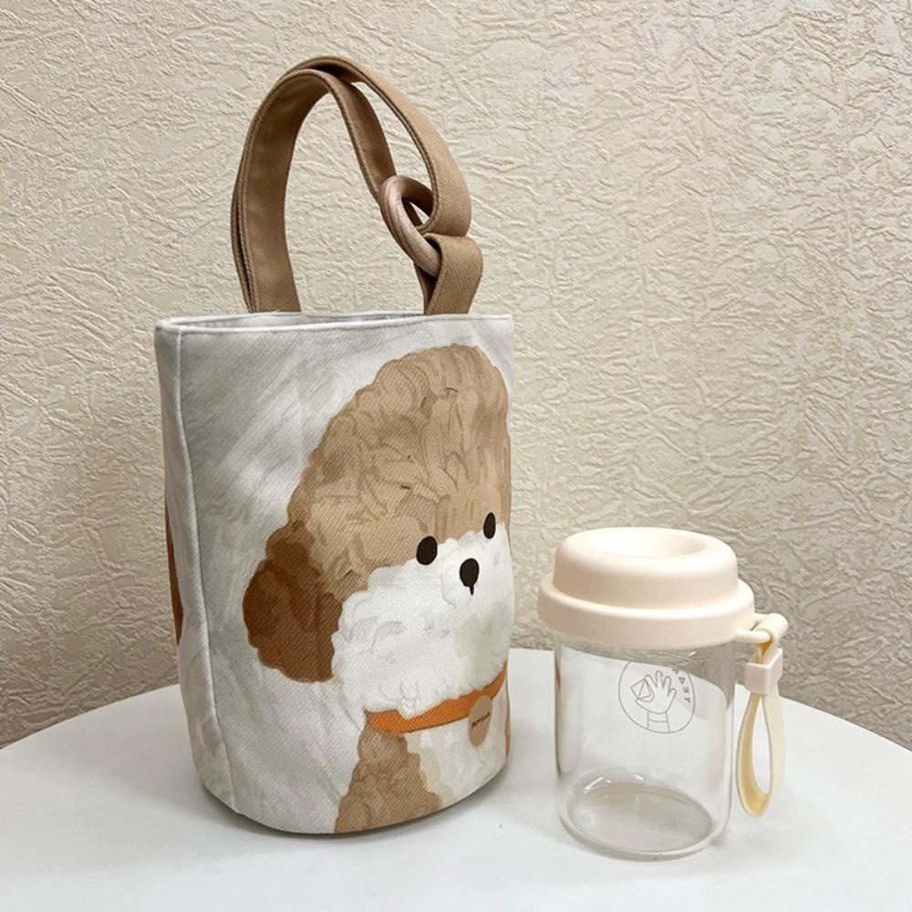 Túi xô GUSTAVA, Túi Tote in hình chó con bằng vải Canvas dễ thương, Túi đựng hàng đầu