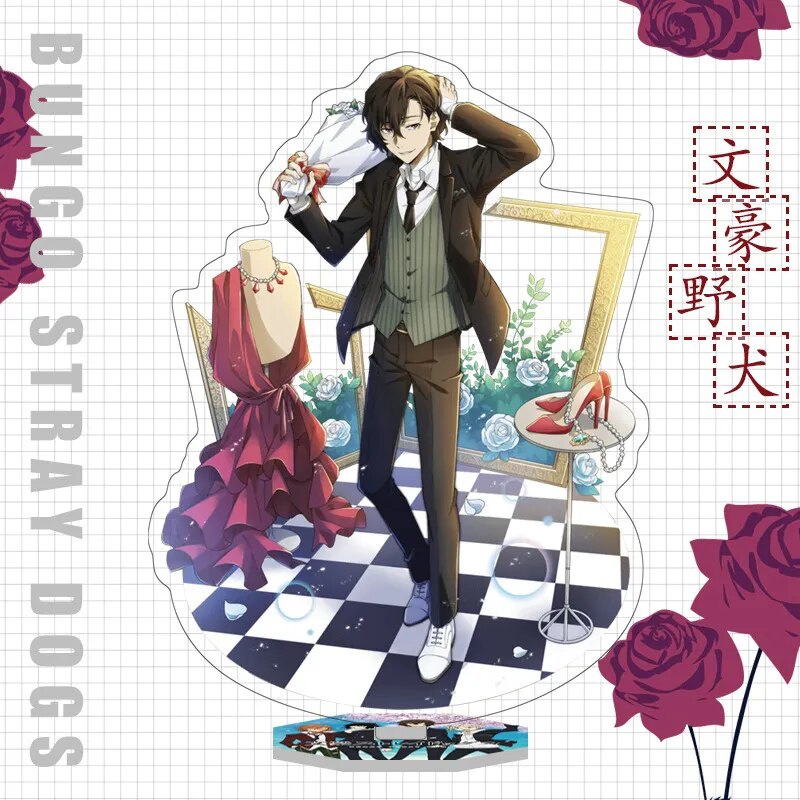 Mô hình Standee Bungo  Dogs Dazai Osamu Nakahara Chuuya Akutagawa~ Phụ kiện trang trí để bàn góc học tập