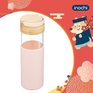 Bình Nước Thủy Tinh Inochi Nikko 550ml: Bọc silicon, chất liệu cao cấp, thiết kế Nhật Bản