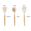 GỖ 3 Cái / bộ Xẻng Thìa Silicon, Chảo Chiên Bánh Chống Dính Nấu Turner Thìa, Dụng Cụ Nhà Bếp Màu Be Chịu Nhiệt