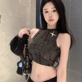 Áo Croptop Dệt Kim Không Tay Phong Cách Thời Trang Mùa Hè Hàng Mới Dành Cho Bạn Nữ