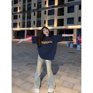 HIIXIIVI Áo Thun 100% cotton Tay Ngắn Cổ Tròn Thời Trang Mùa Hè Phong Cách Hàn Quốc Cho Nữ