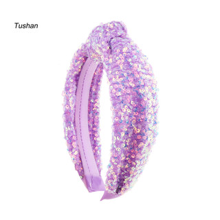 [Ts] Shimmering Rainbow Sequin Phụ kiện tóc Băng đô đế màu hồng cho bé gái Băng đô thắt nút cầu vồng đầy màu sắc cho bé gái Phụ kiện tóc lấp lánh cho sinh nhật Đông Nam