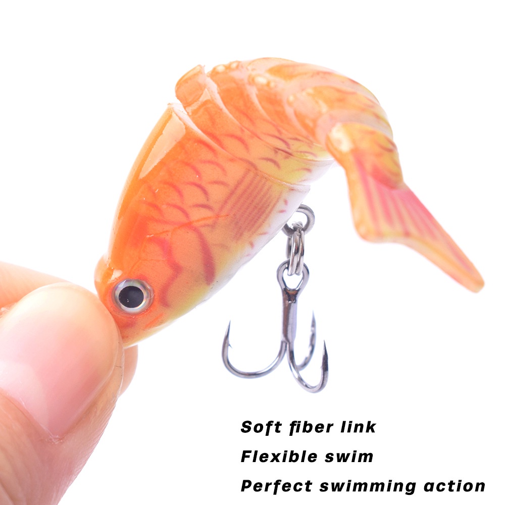 6cm 4.7g Mini Mồi Câu Cá Swimbait Nhiều Phân Đoạn Khớp Đánh chìm Crankbait Lặn Mồi umpan Pancing Gewang Bass Killer Bionic Giả Cá Giải Quyết