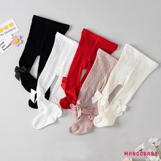 Mg-baby Bé Gái Quần Cáp Đan Liền Mạch Quần Legging Có Nơ Bé Gái Quần Cotton