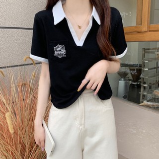 Áo Thun Polo Tay Ngắn áo croptop nữ Cho Nữ áo sơ mi cổ đứn cổ áo chữ v