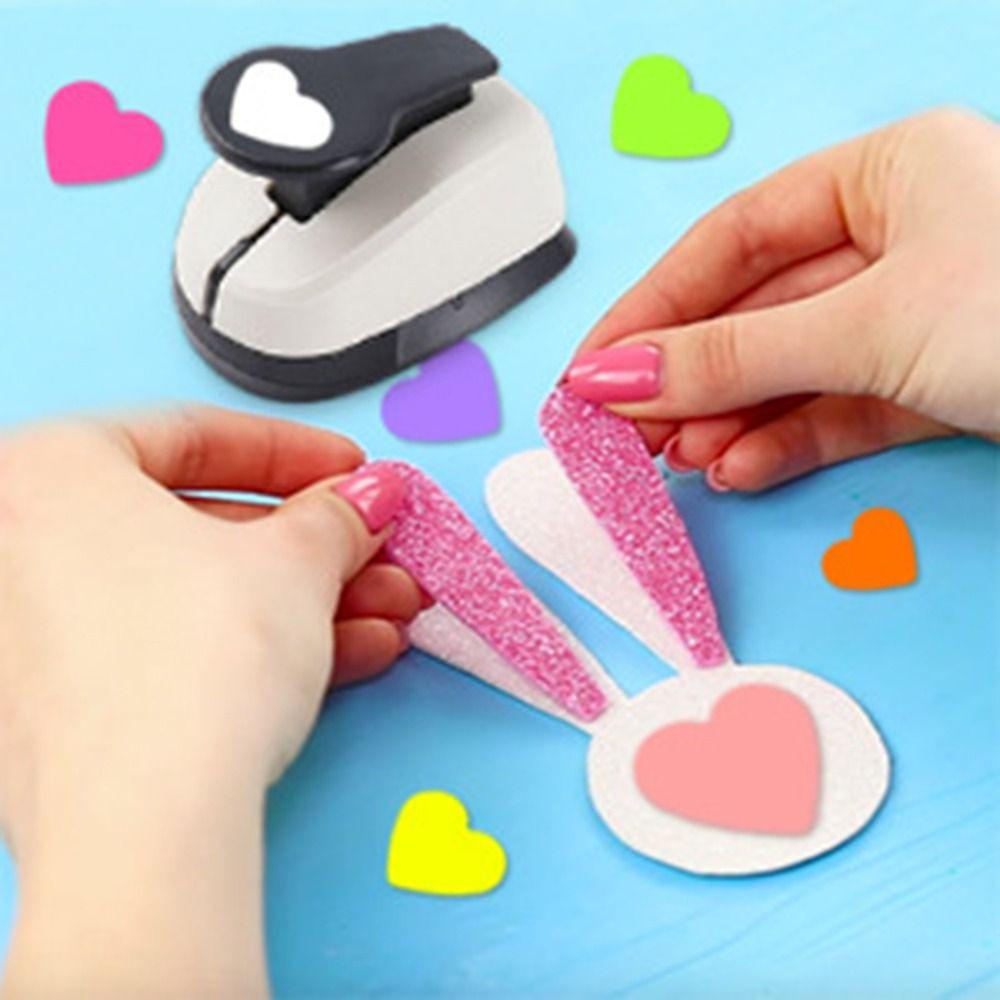 HIGHVIEWLS Lỗ Trái Tim Punch, Nhựa ABS 9 / 16 / 25mm Kid Hole Punch, DIY Cắt Giấy Handmade Thêu Sò Giấy Shaper Cutter Trẻ Em