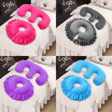 [Gối Nằm] Gối Massage Làm Đẹp Thẩm Mỹ Viện Gối Nằm Gối Hình Chữ U Đệm Mặt Trên Giường Làm Đẹp Bảo Vệ Mặt Gối Nằm Cao Su Giường Massage Lỗ Hình Chữ U Gối Ngực