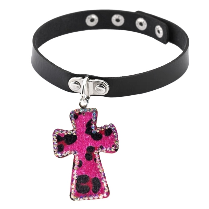 Vòng Cổ choker In Chữ king y2k Và Da Báo Phong Cách hip hop Thời Trang Cho Nữ
