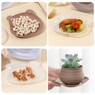 Giá sỉ - Đĩa Nhựa, Khay Đựng Đồ Ăn Vặt, Đĩa Decor Hình Gấu Hoạt Hình Để Bàn - FETA