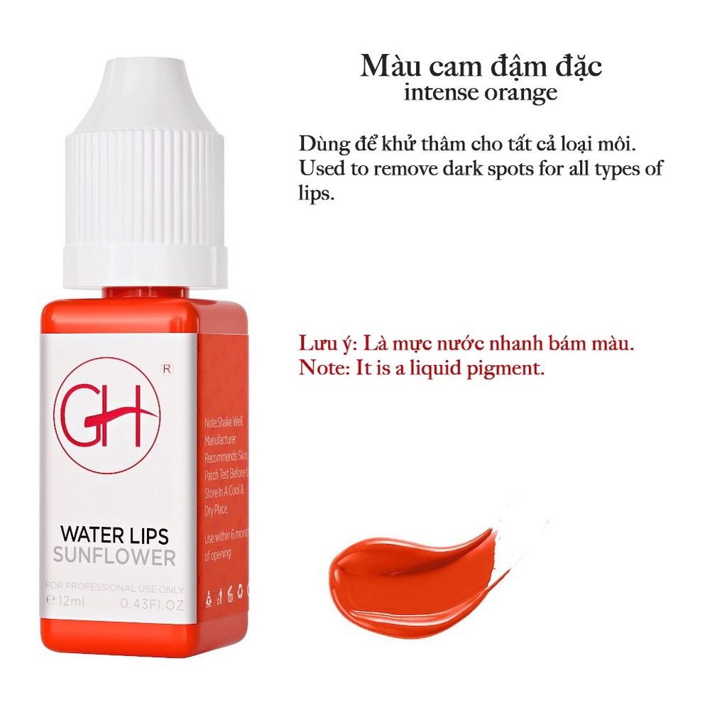 [CHAI VUONG] Mực Môi Nano Liquid gh chính hãng Mỹ - Mực hữu cơ GH phun môi đẹp siêu bám nhanh lên màu PXTM