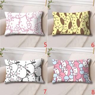 Hộp đựng gối hình chữ nhật nhân vật hoạt hình Sanrio Hello Kitty, Kuromi, Pompompurin, Melody Vỏ gối Polyester in một mặt Vỏ gối Sofa Trang trí nhà cửa (Không có lõi)