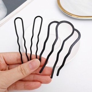 Kẹp Tóc Hình Bun Kim Loại Màu Đen - Bím Tóc Cô Dâu Tạo Kiểu Đôi Kẹp Tóc Cố Định Phụ Kiện