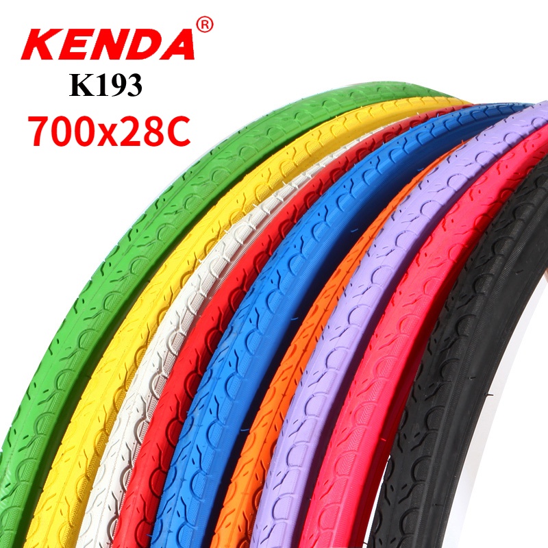 Kenda K193 màu lốp xe đạp 700c 700x28C bánh răng cố định lốp xe đạp đường trường 700C siêu nhẹ 550g lốp xe đạp chống trượt trắng đỏ cam xanh