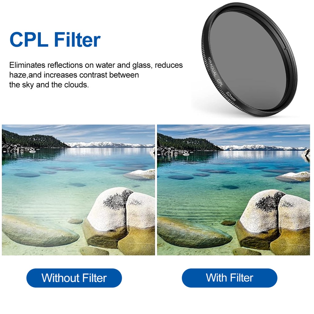 Ảnh Bộ lọc ống kính máy ảnh điện thoại Fonken 52mm 8 dòng + kẹp cpl starlight thông dụng có thể điều chỉnh 2