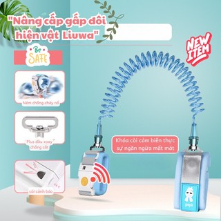 Dây đeo tay  chống lạc, chống cắt cho bé Dây dắt trẻ em đi dạo phản quang lõi thép có khóa Myd.23