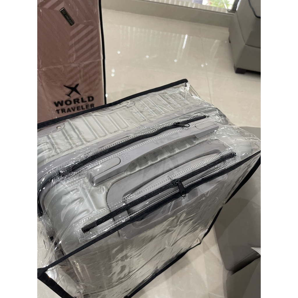 HCM Trùm bọc vali nhựa 20-24-28-30 inch trong suốt có dây kéo các khe mới hiện đại hơn {Hàng chất lượng}