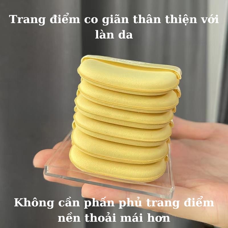 [Siêu Rẻ]Hộp 6 Bông Phấn Trang Điểm Cao Cấp Dạng Mềm Mướt Butter Daily Beauty Tools Large Round Caron Powder Puff
