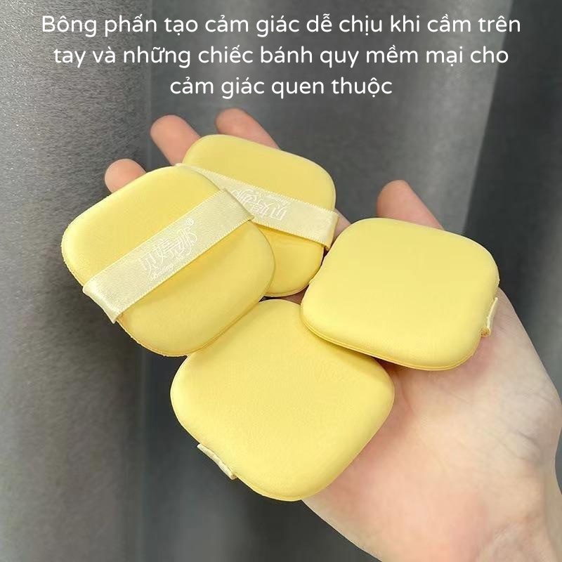 [Siêu Rẻ]Hộp 6 Bông Phấn Trang Điểm Cao Cấp Dạng Mềm Mướt Butter Daily Beauty Tools Large Round Caron Powder Puff