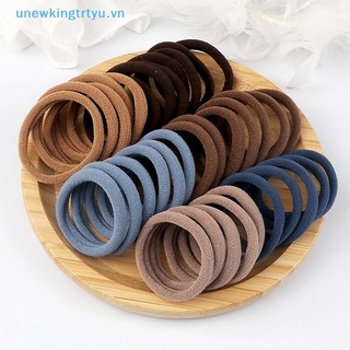 Set 50 Dây Buộc Tóc Co Giãn 4cm Màu Trơn Đơn Giản Dành Cho Nữ