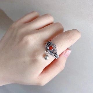 ❤ Nhẫn Họa Tiết Đồng Xu Bằng Đồng Thiết Kế Đục Lỗ Phong Cách Trung Hoa Cổ Điển Thời Trang Cho Nữ