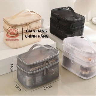 Túi Đựng Đồ Trang Điểm Hai Tầng SONBEAUTY, Thiết Kế Rộng Rãi, Siêu Tiện Lợi, Dễ Sắp Xếp  Mang Theo