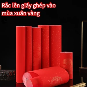 Cuộn Giấy Dán Trang Trí Lễ Hội Mùa Xuân Trung Quốc Màu Đỏ Hình Rồng Phượng Hoàng Cá Đỏ