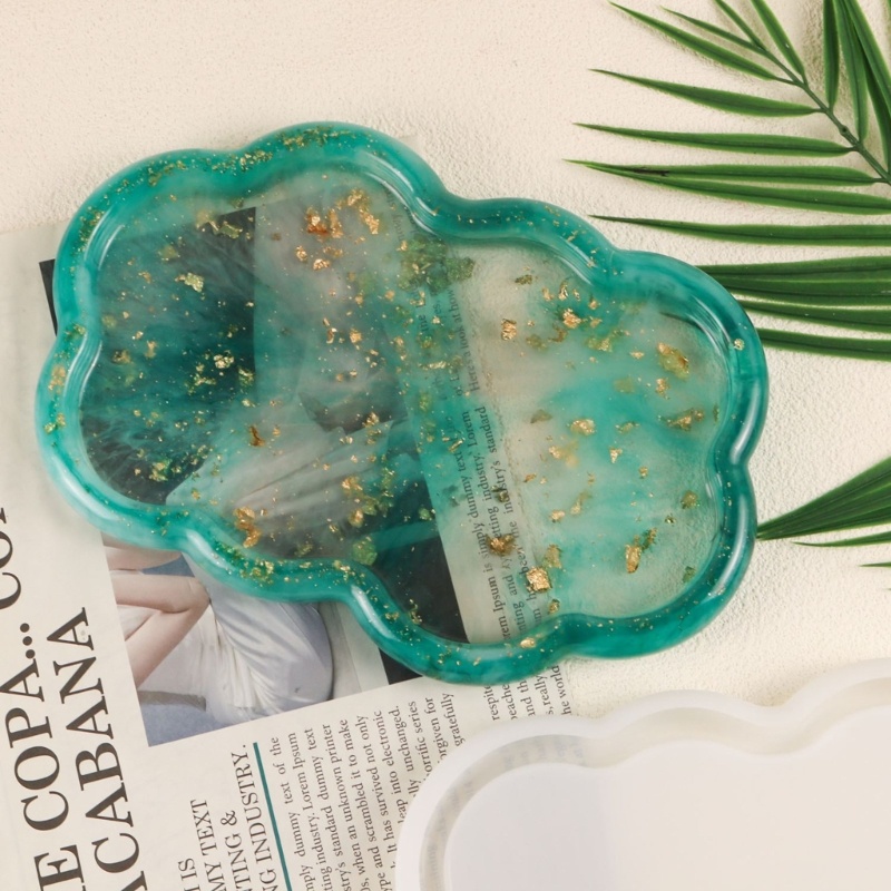 Flgo DIY Khay Khuôn Nhựa Epoxy Tấm Trái Cây Thảm Coaster Khuôn Silicon Để Trang Trí Bàn