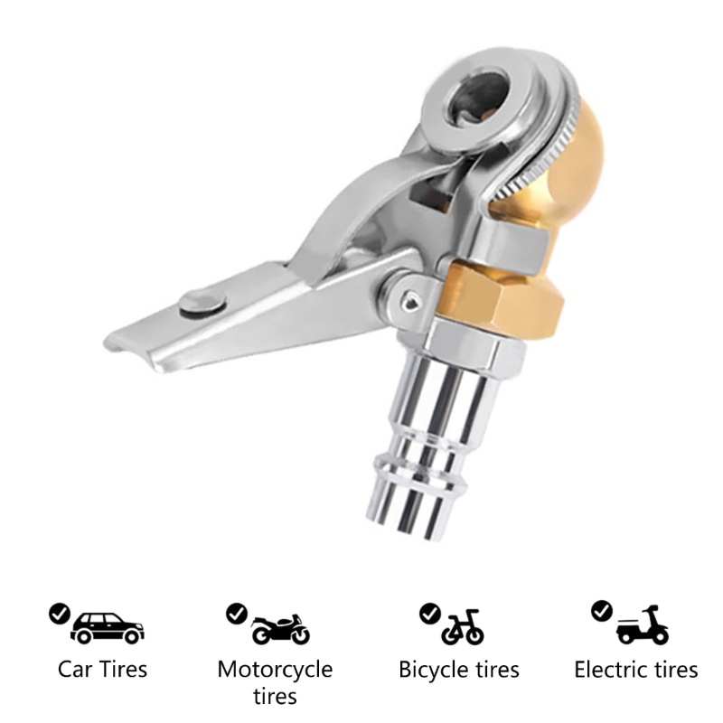 Mặt Trăng Lốp Không Khí Chuck Máy Bơm Hơi Ống Máy Đo Lắp Kẹp Trên Chân Air Chuck
