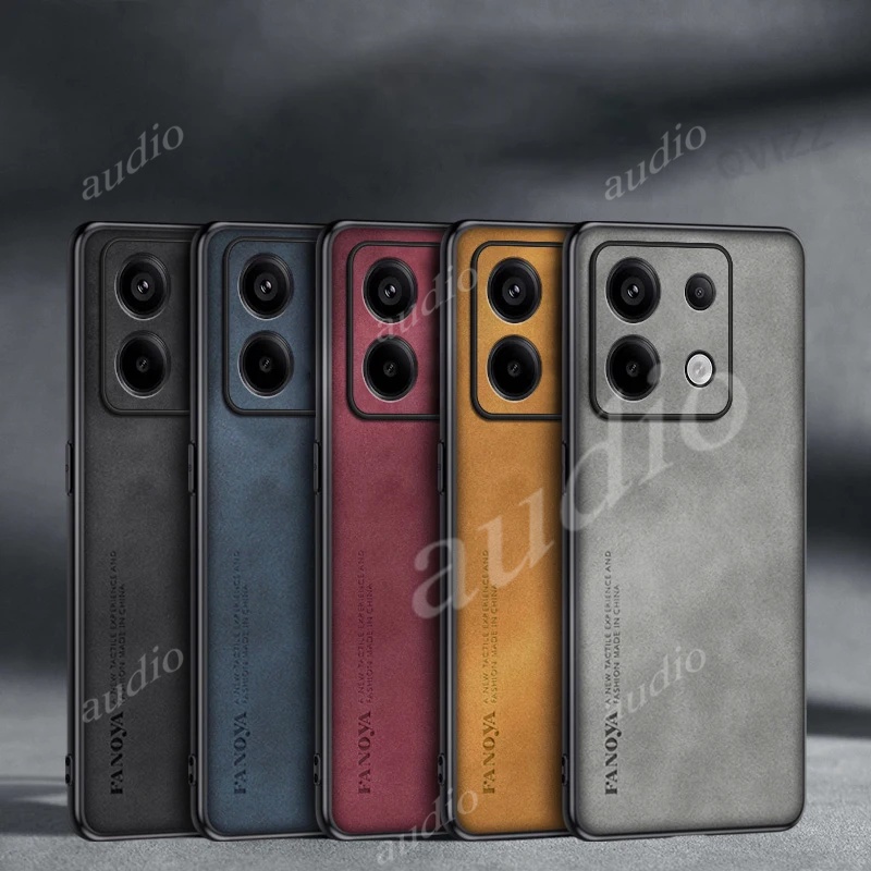 Dành Cho Poco m6 Pro M6Pro 4G 2024 Ốp Lưng Da Cừu Da Cao Cấp Cho Poco m6 Pro 6M Pro PocoM6 Pro PocoM6Pro 4G Da Từ Tính Xe Đứng Tấm Silicon Mờ Điện Thoại