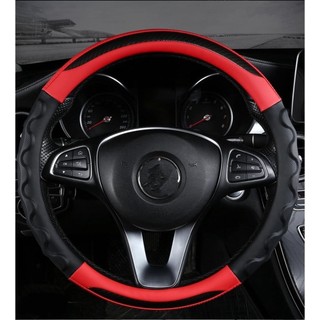 Bọc vô lăng ô tô  huyn.dai I10,Santafe,Accent,Kona,Tucson,Creta,Getz-VÂN RỒNG CARBON cao cấp